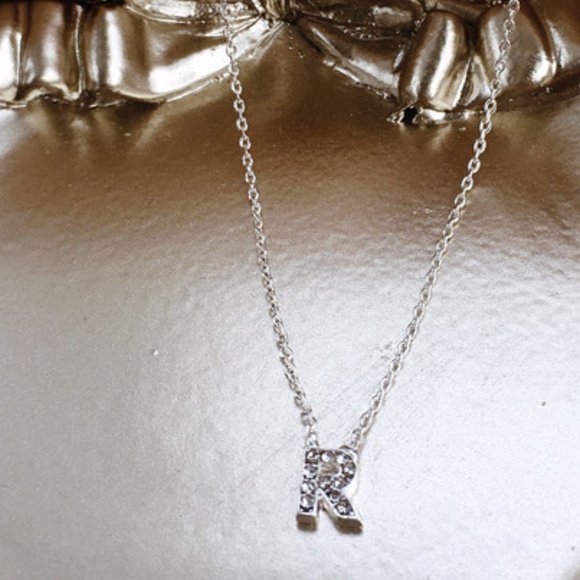 mini Initial crystal pendant necklace Clavicle Necklace - Picture 4 of 17